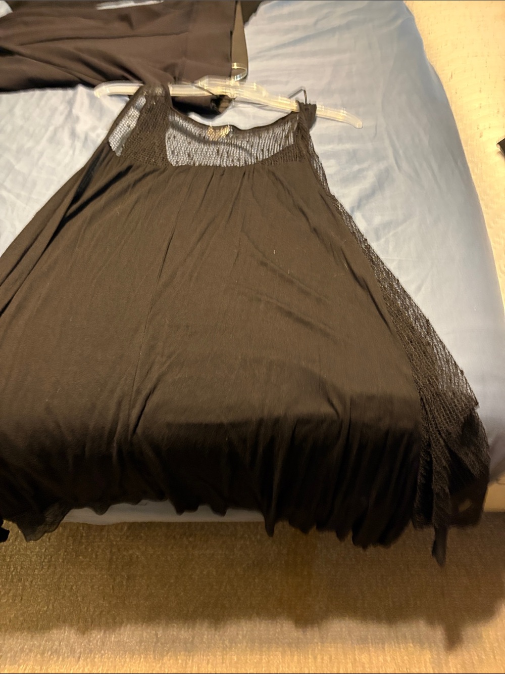 Black Textured Knit Sweater Classic Crew Neck black leggings and sleeveless top - Picture 13 of 16